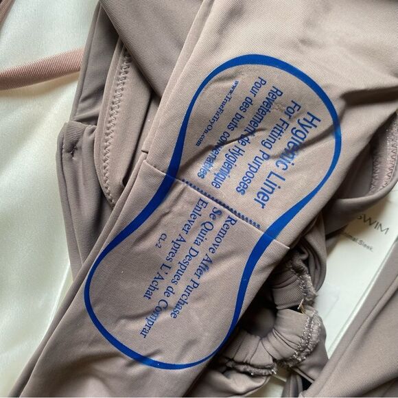 NWT Riot Swim Belen One Piece Mystic taupe gray monokini swimsuit Revolve L - Picture 7 of 10